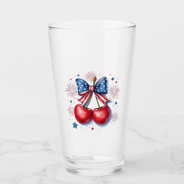 Cerezas con Coquette Bow 4 de Julio Americano (Anverso)
