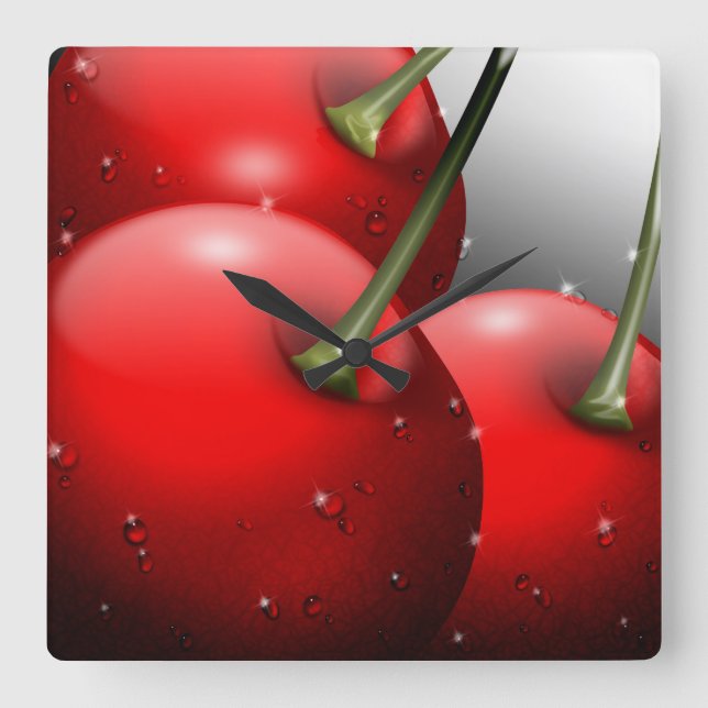 Cerezas con el reloj de pared sobrante (Anverso)