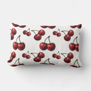 Cerezas Rojas Brillantes Almohada Glam Retro