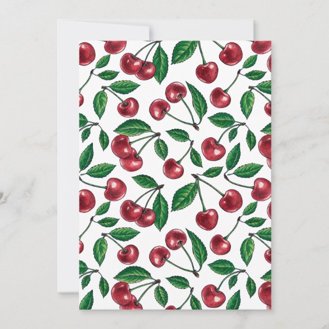 Cerezas rojas en blanco (Anverso)