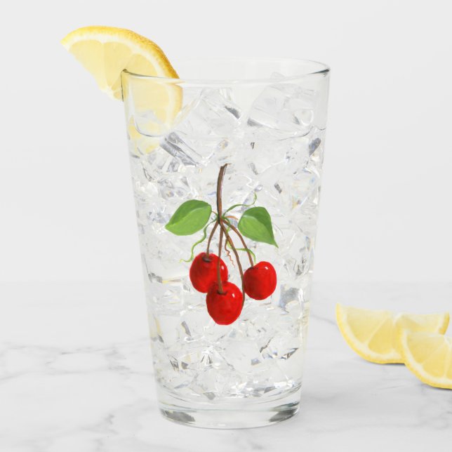 Cerezas Vidrio para beber (Anverso (hielo))