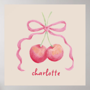 Cerezas y arco arte personalizado para niños