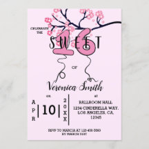 Cerezo Blossom Sweet 16 Invitación