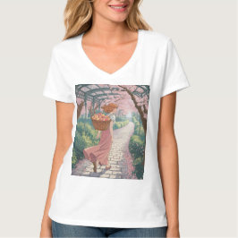 Cerezo en flor de flores Pergola Mujer Camiseta Bl