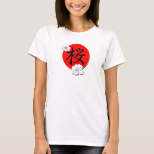 Cerezo en flor Kanji SAKURA 1 camiseta