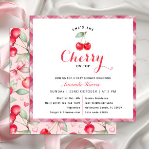 Cerezo en la invitación Baby Shower más importante