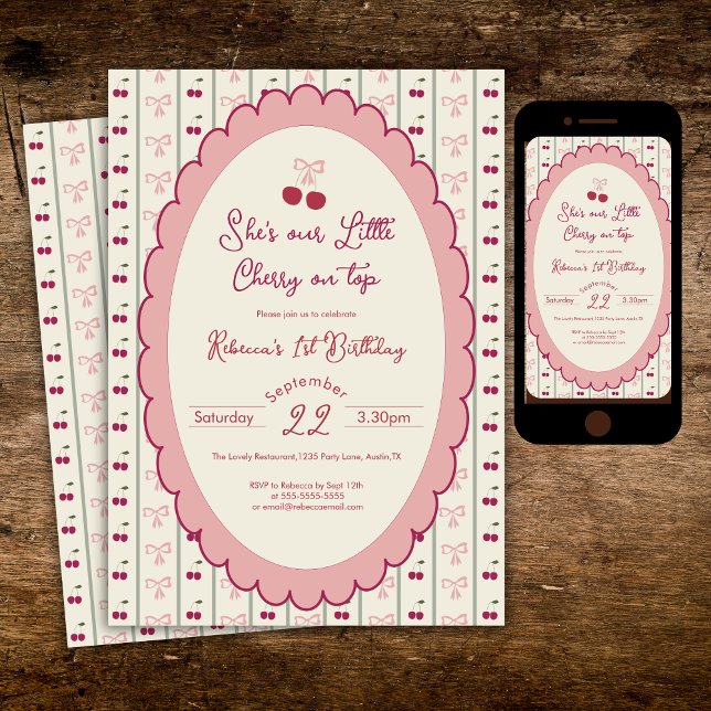 Cerezo Preppy en la primera invitación de cumpleañ (Subido por el creador)