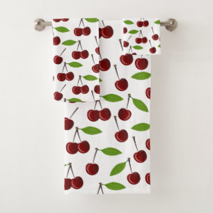 Cerezo Rojo, Patrón De Cerezas, Hojas, Fruta