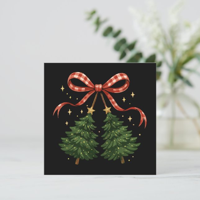 Cerezos Coquette Árbol de Navidad Cuadro de Lazo I (Anverso de pie)