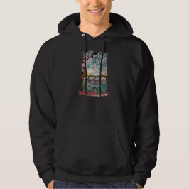 Cerezos en flor con sudadera pintada con capucha