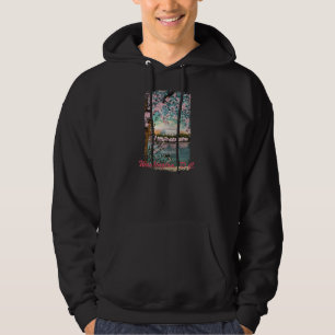 Cerezos en flor con sudadera pintada con capucha