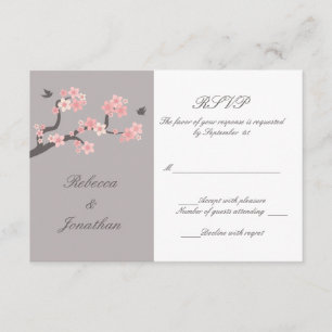 Cerezos en flor rosa/gris RSVP