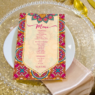 Cerise mandala plantilla de menú personalizada ran