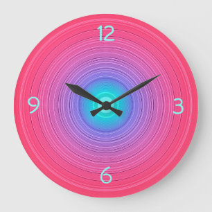 Cerise Pink con Aqua Center> Reloj de pared