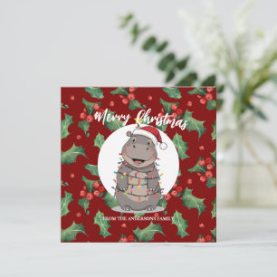 Cero Hipopótamo adorable árbol de Navidad animal d
