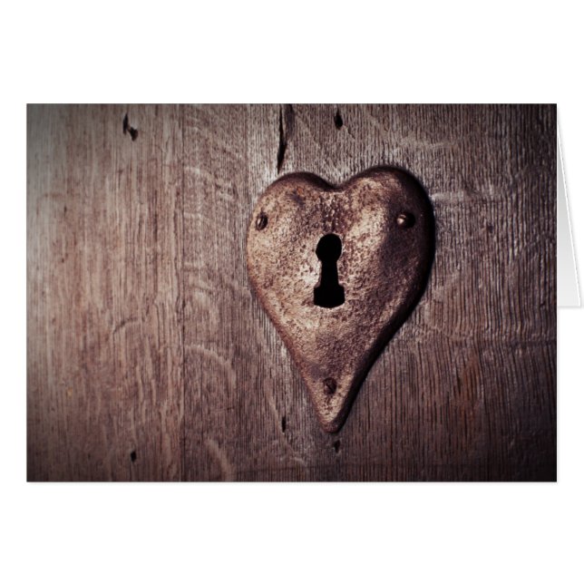 Cerradura en forma de corazón rústica en (Anverso (Horizontal))
