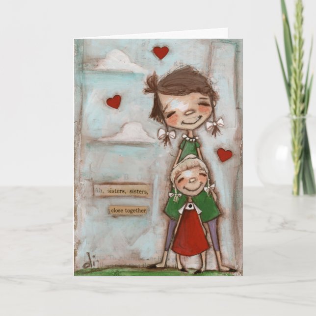 Cerrar juntos, hermanas - Tarjeta de cumpleaños (Anverso)