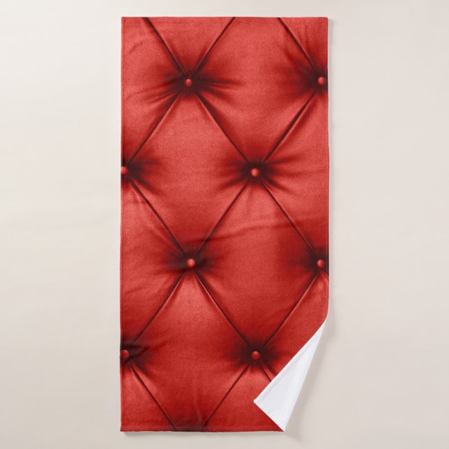 Cerrar la textura de fondo del capitel rojo escarl (Toalla de baño)