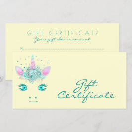 Certificado Cara 1 Flores de Unicornio Lindo Fabul