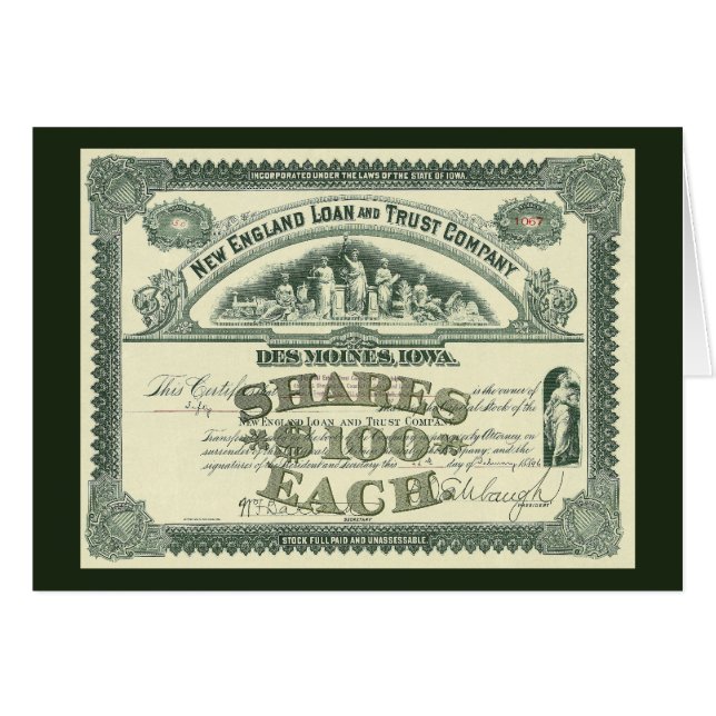 Certificado de acciones de capital antiguo Negocio (Anverso (Horizontal))