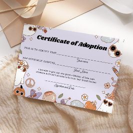 Certificado de adopción de fantasma morado por Hal