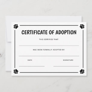 Certificado de adopción de Mascota de marco de imp