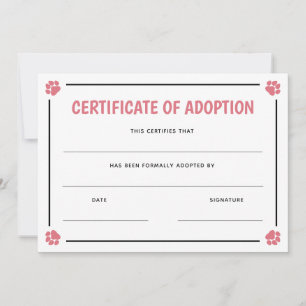 Certificado de adopción de Mascota de tramas de im