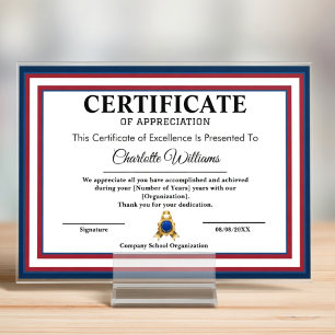 Certificado de Agradecimiento Arte de Pared Patrió