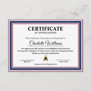 Certificado de Agradecimiento para Empleado Profes