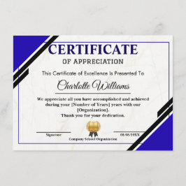 Certificado de Agradecimiento Profesional