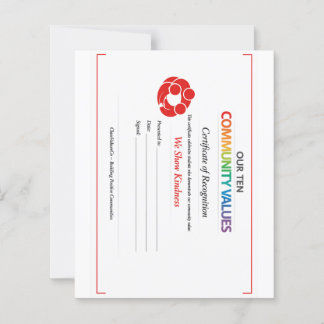 Certificado de Amabilidad Comunitaria Hoja de Pape