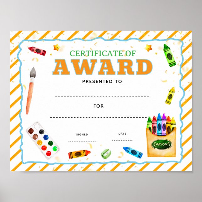 certificado de arte personalizado editable (Frente)