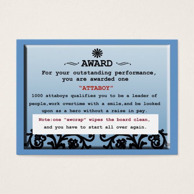 certificado de attaboy (Frente)
