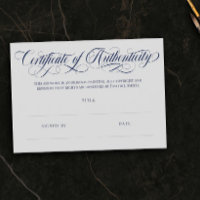 Certificado de autenticidad con remolinos gris y a