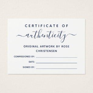 Certificado de autenticidad de escritura de la mar