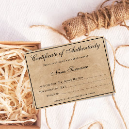 Certificado de autenticidad de la ilustración por 