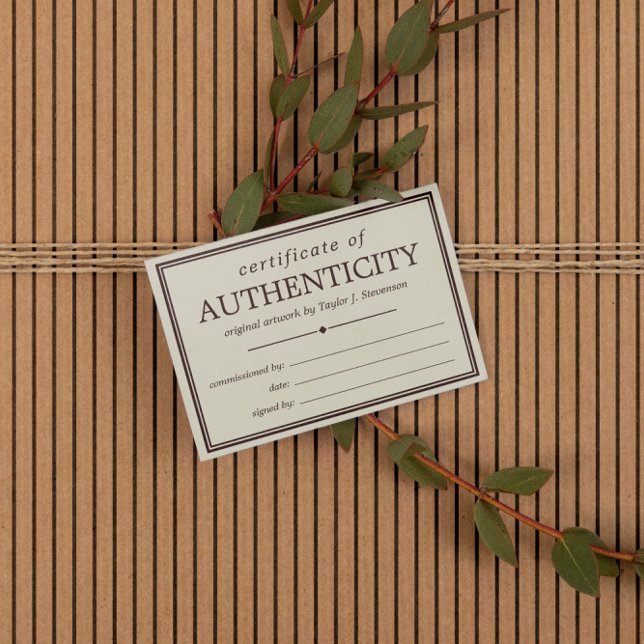 Certificado de autenticidad fuera de blanco y marr (Subido por el creador)