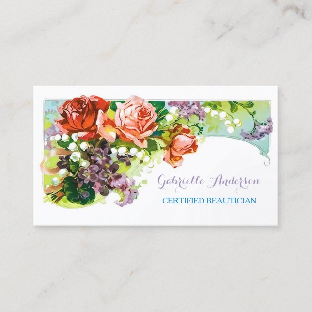 Certificado de Belleza Acuarela Floral (Anverso)