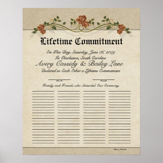 Certificado de Boda del libro de visitas de compro