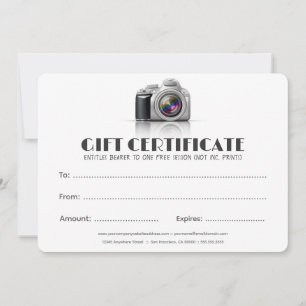 Certificado de cámara DSLR para fotógrafos profesi