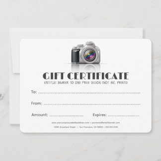 Certificado de cámara DSLR para fotógrafos profesi