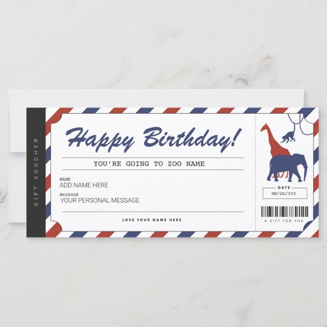 Certificado de cupón de entrada de cumpleaños de Z (Anverso)