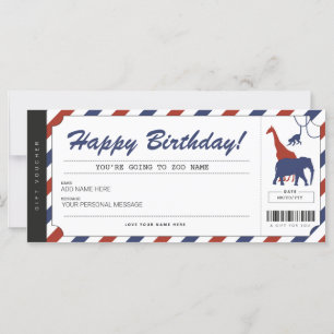 Certificado de cupón de entrada de cumpleaños de Z