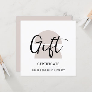 Certificado de cupón de regalo de arco moderno