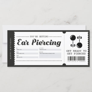 Certificado de cupón de regalo de Piercing de oído