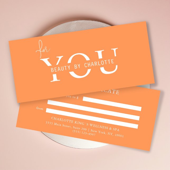 CERTIFICADO DE ENTIDAD EMPRESARIAL (Personalized, BUSINESS GIFT CERTIFICATE! Orange & White, modern, minimal with a luxury touch.
)