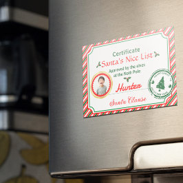 Certificado de Foto de Navidad Santa Lista de Niño