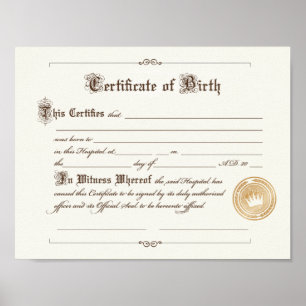 Certificado de impresión del arte del nacimiento