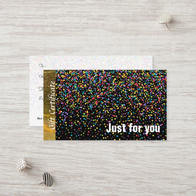 Certificado de la tarjeta de regalo apenas para (Anverso/Reverso In Situ)