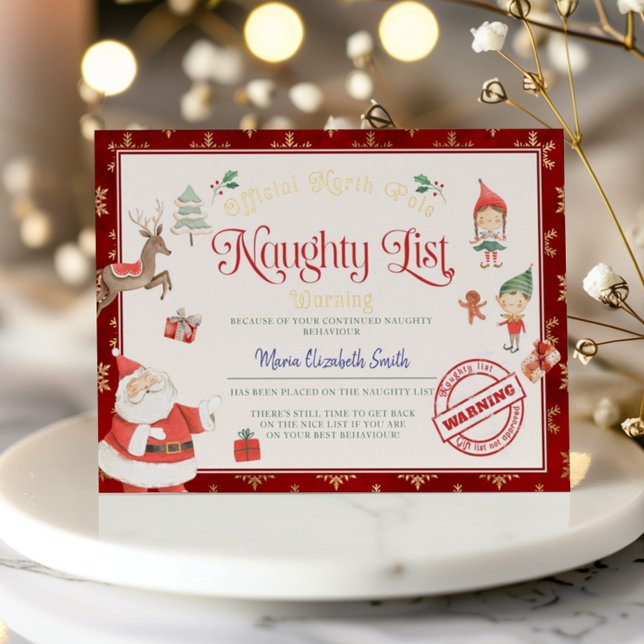 Certificado de lista traviesa de Santa Invitación  (Subido por el creador)